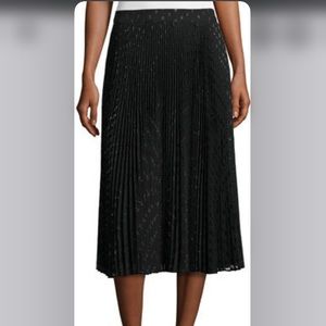 Haute Hippe Metallic Polka-Dot Midi Skirt Black 8